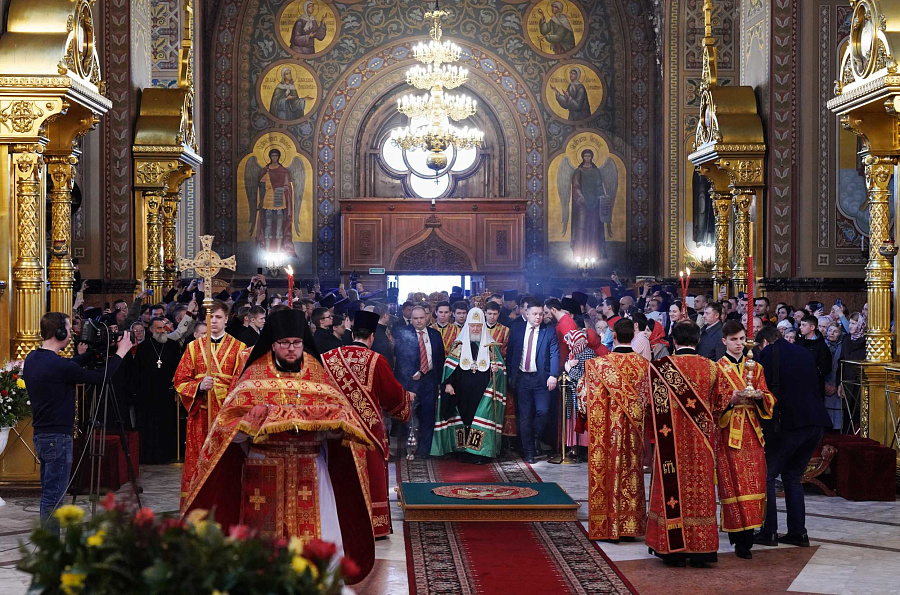 Митрополит Павел, архиереи и сонм духовенства Московской митрополии сослужили Святейшему Патриарху Кириллу за Божественной литургией в Николо-Угрешском монастыре