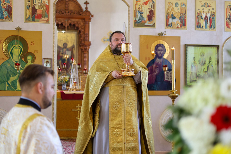 Соборное богослужение в Космо-Дамианском храме с. Алешино