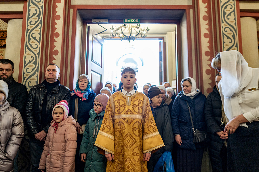 Архиерейское богослужение в Преображенском соборе города Люберцы
