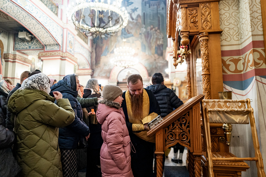 Архиерейское богослужение в Преображенском соборе города Люберцы