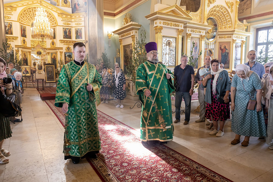 Архиерейское богослужение в Свято-Духовом храме села Шкинь Коломенского округа