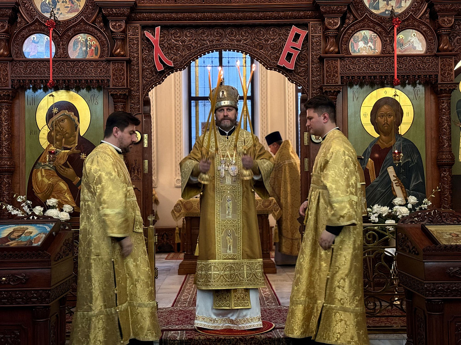 Архиерейское богослужение в Крестовоздвиженском храме с. Дарна