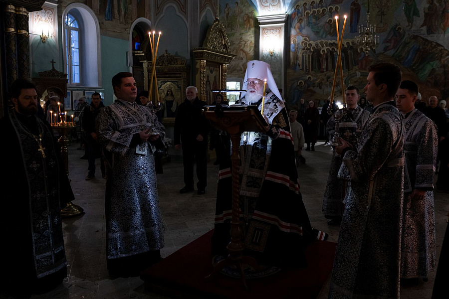 Великий покаянный канон в понедельник первой седмицы Великого поста в Тихвинском храме города Коломны