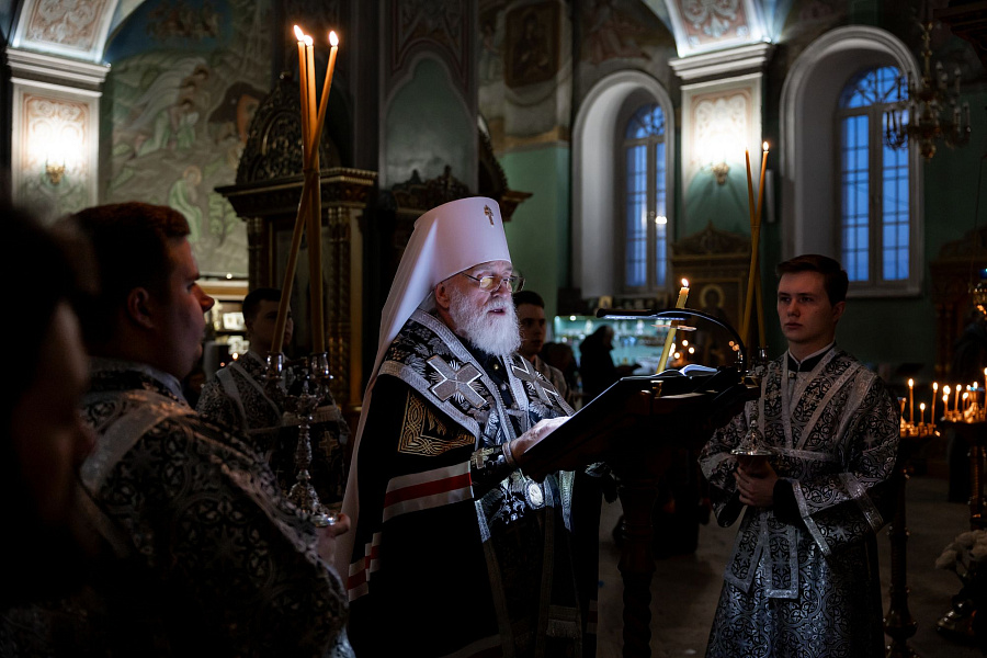 Великий покаянный канон в понедельник первой седмицы Великого поста в Тихвинском храме города Коломны