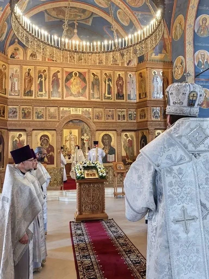 В день отдания Вознесения Господня архиепископ Фома совершил богослужение в Никольском соборе Наро-Фоминска