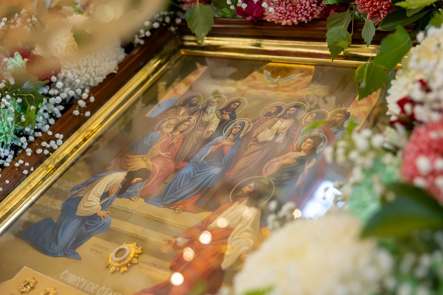 Архиерейское богослужение в Свято-Духовом храме села Шкинь Коломенского округа